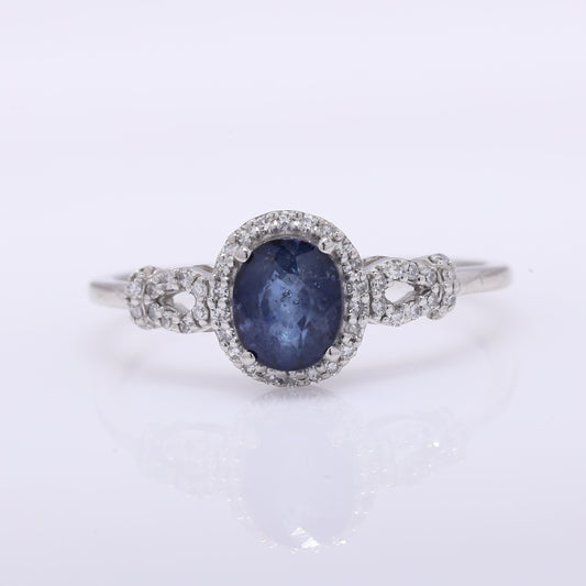 1.27 Ct Oval Mixed Cut Natural Sapphire 950 Platinum Ring