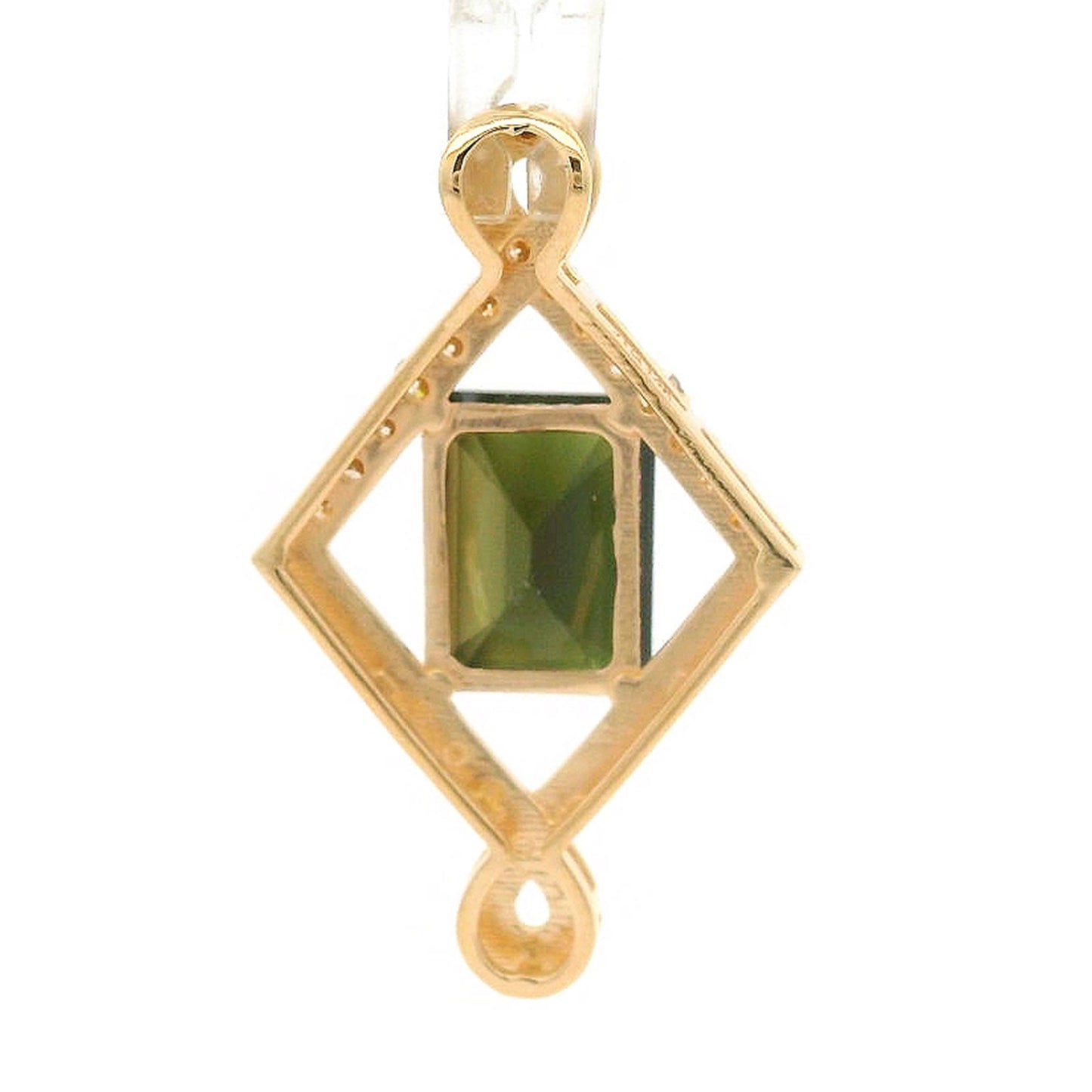 1.58 Ct Octagon Tourmaline 14K Gold Pendant