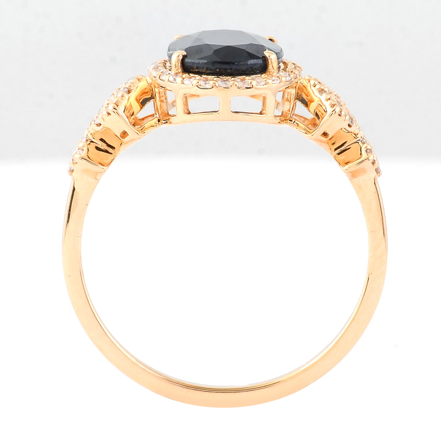 2.26 Ct Oval Mixed Cut Natural Sapphire 14K Gold Ring