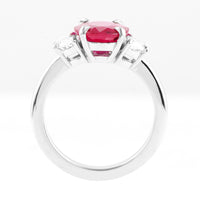 3.95 Ct Oval Cut Natural Corundum Ruby 950 Platinum Ring
