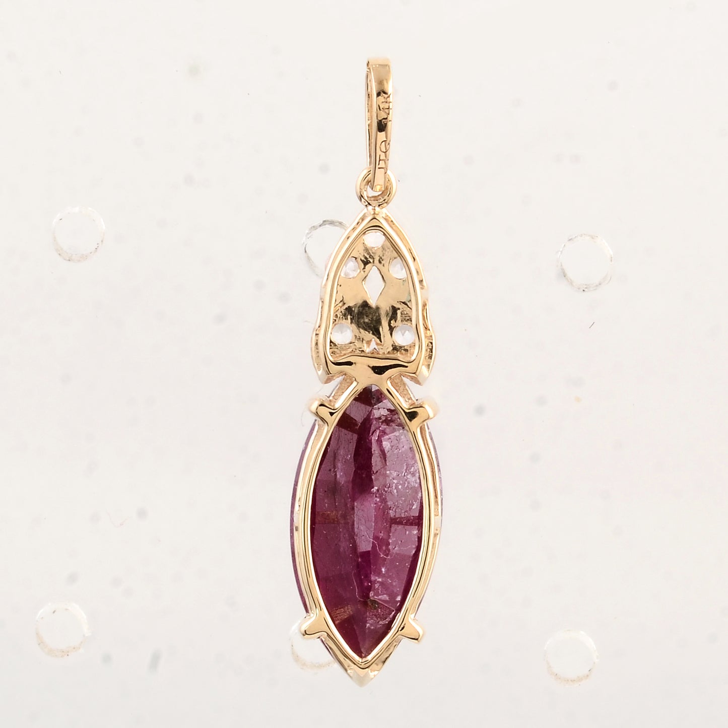 3.63 Ct Marquise Ruby 14K Gold Pendant