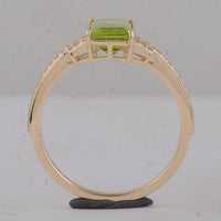 1.96 Ct Baguette Peridot 9K Gold Ring