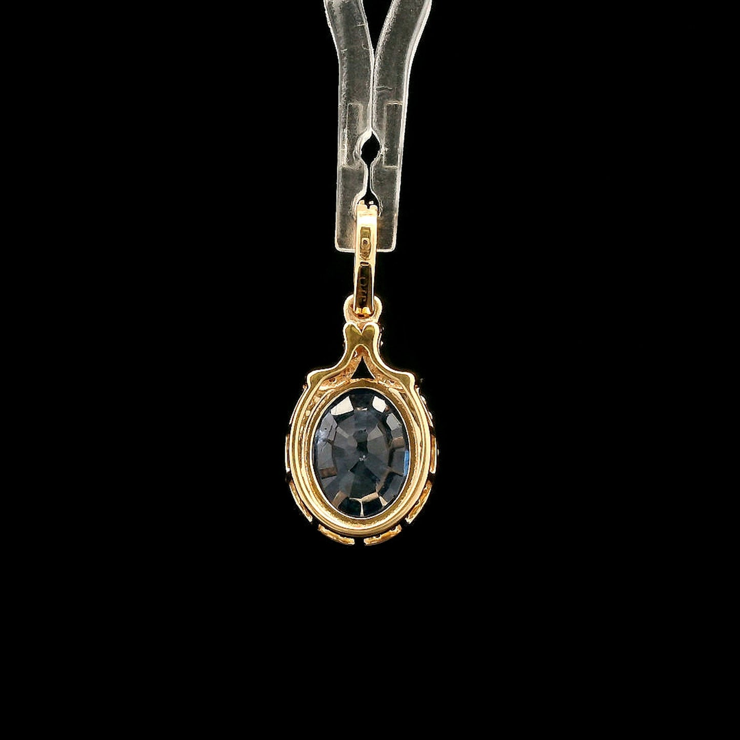 2.48 Ct Oval Mixed Cut Natural Sapphire 14K Gold Pendant