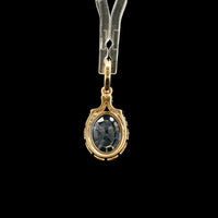 2.48 Ct Oval Mixed Cut Natural Sapphire 14K Gold Pendant