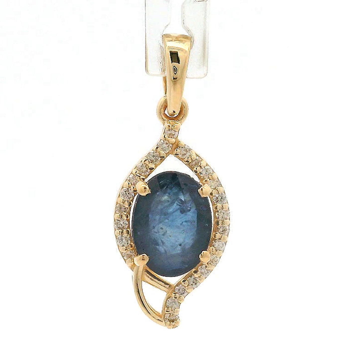 1.47 Ct Oval Sapphire 14K Gold Pendant