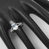 1.46 Ct Oval Mixed Cut Natural Aquamarine 950 Platinum Ring