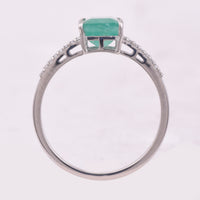1.60 Ct Octagon Step Cut Natural Emerald 950 Platinum Ring