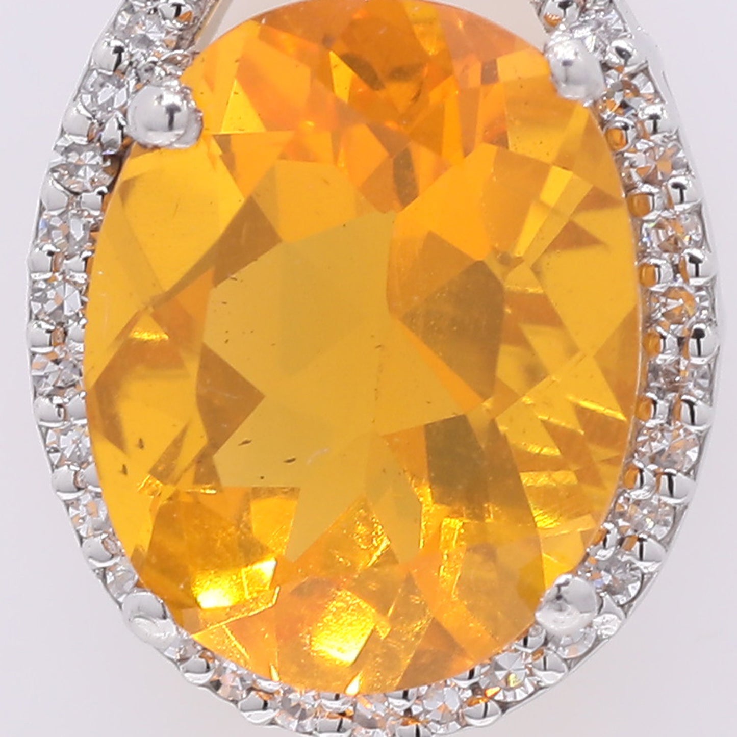1.79 Ct Oval Mixed Cut Natural Fire Opal 950 Platinum Pendant
