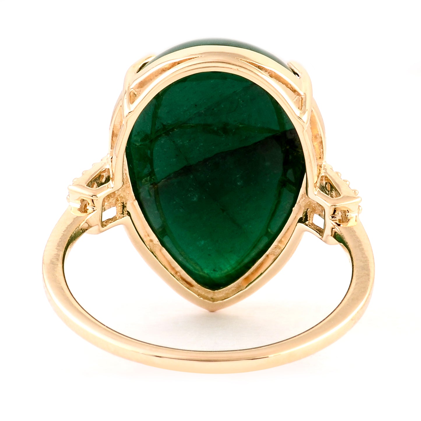 11.96 Ct Natural Beryl Emerald 14K Gold Ring