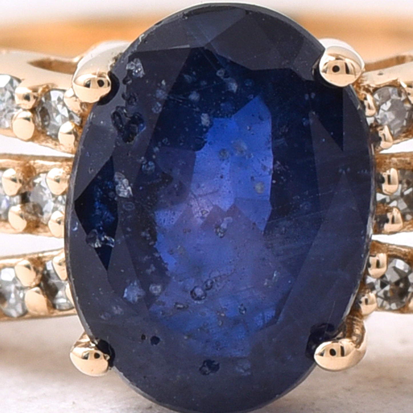 1.51 Ct Oval Mixed Cut Natural Sapphire 14K Gold Ring