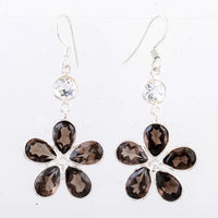 12.05 Ct Smoky Quartz 925 Sterling Silver Earrings