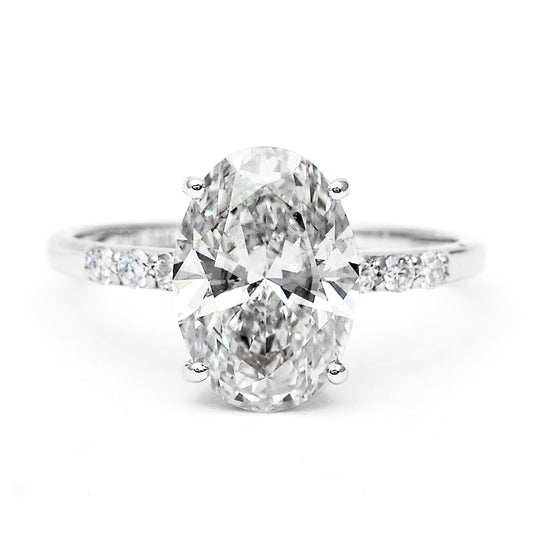 3.14 Carats Lab Grown Diamond 14K Gold Ring