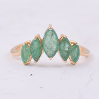 1.22 Ct Marquise Natural Emerald 14K Gold Ring