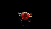 5.88 Carats Lab Grown Ruby 14K Gold Ring