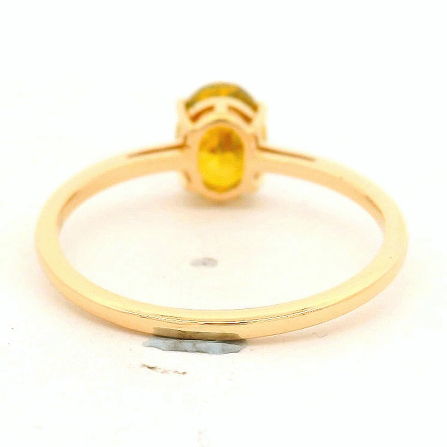 0.92 Ct Oval Yellow Diamond 14K Gold Ring