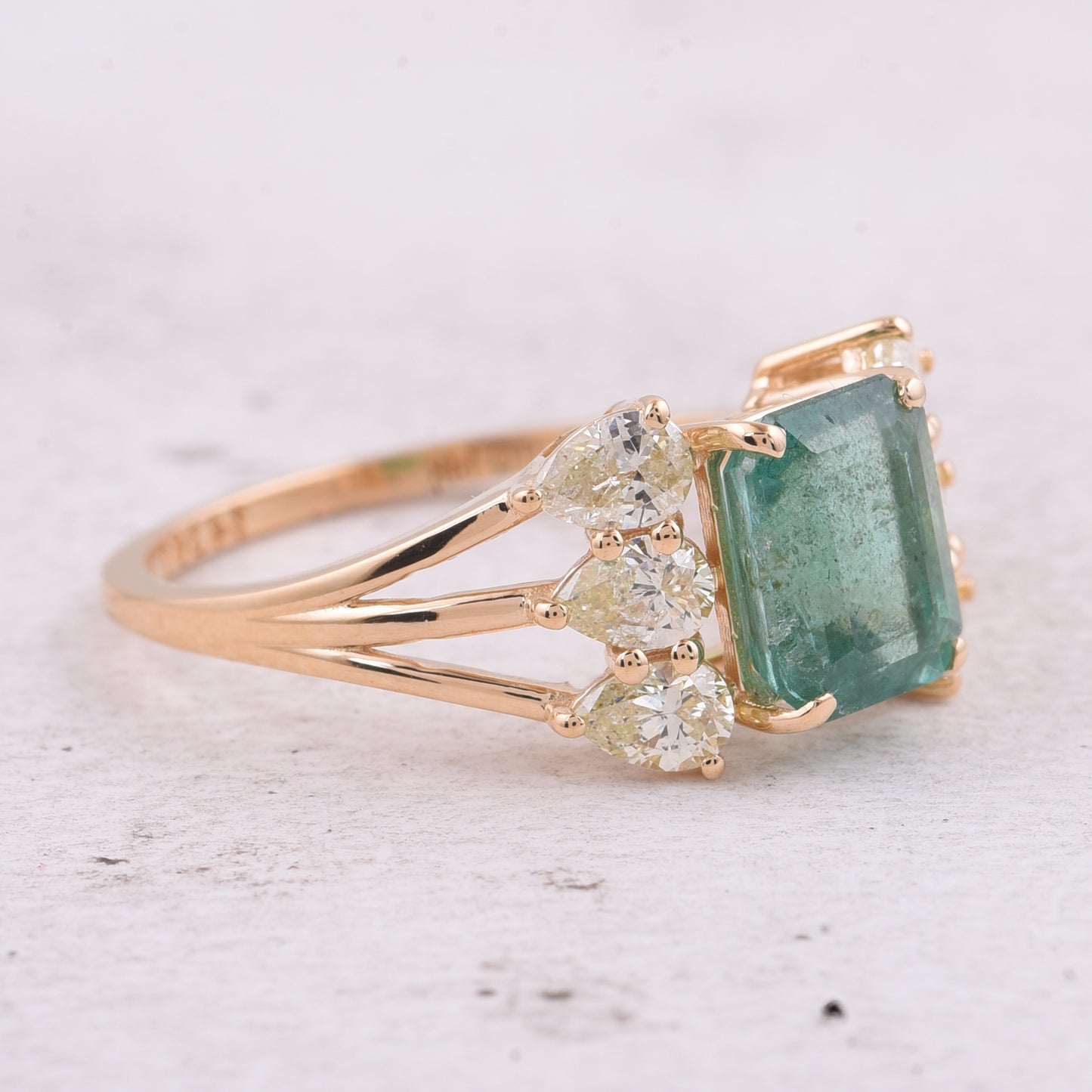 2.50 Ct Octagon Step Cut Natural Emerald 14K Gold Ring