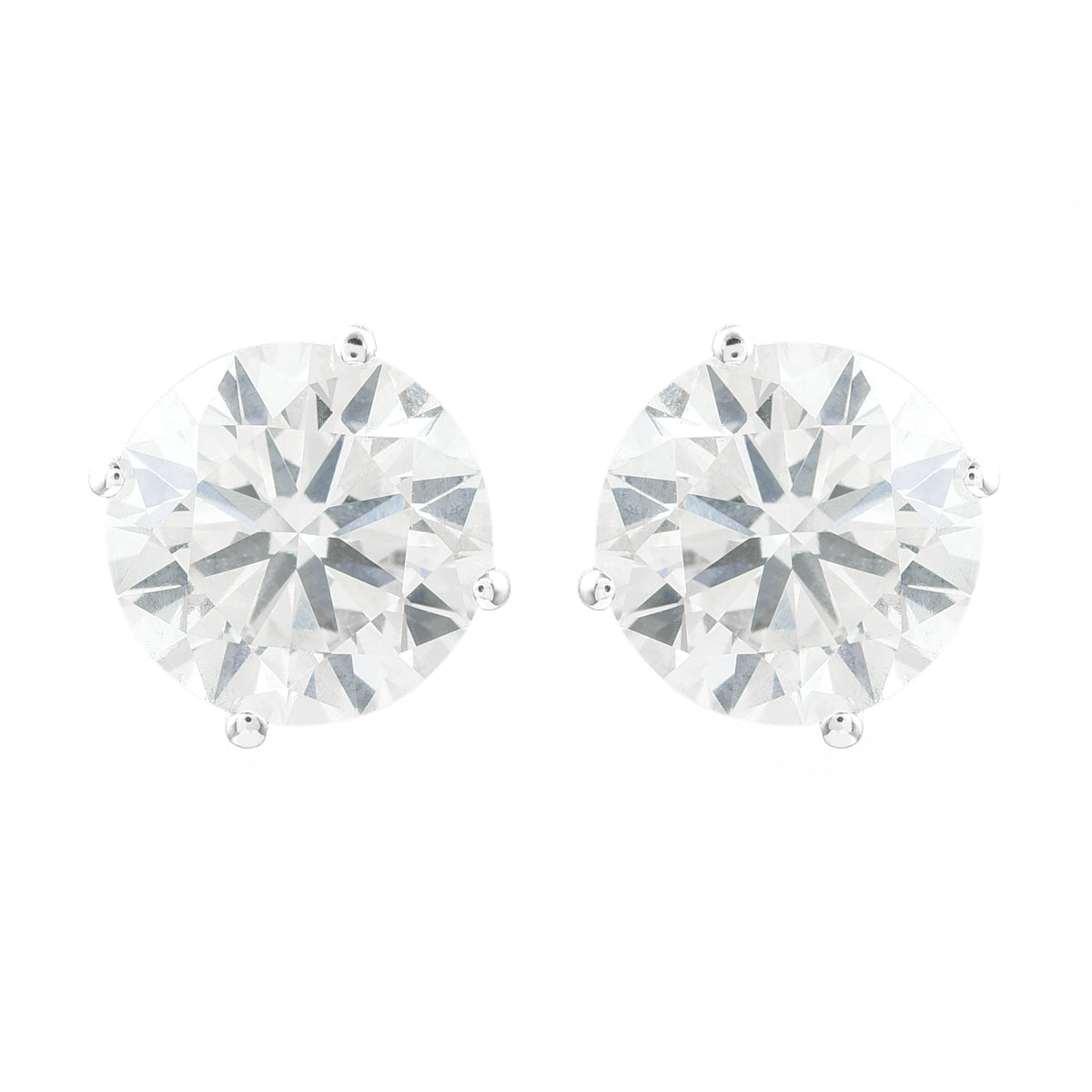 3.18 Carats Lab Grown Diamond 14K Gold Earrings