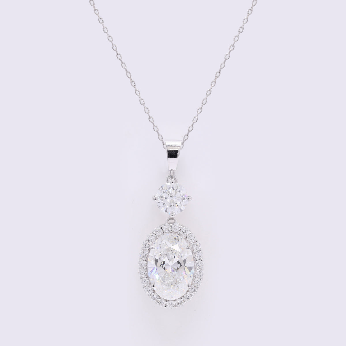 2.98 Carats Lab Grown Diamond 14K Gold Pendant