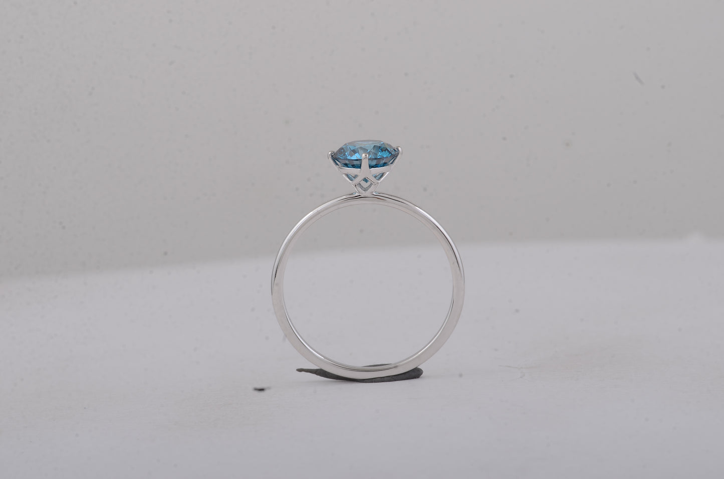 1.20 Carats Blue Lab Grown Diamond 14K Gold Ring