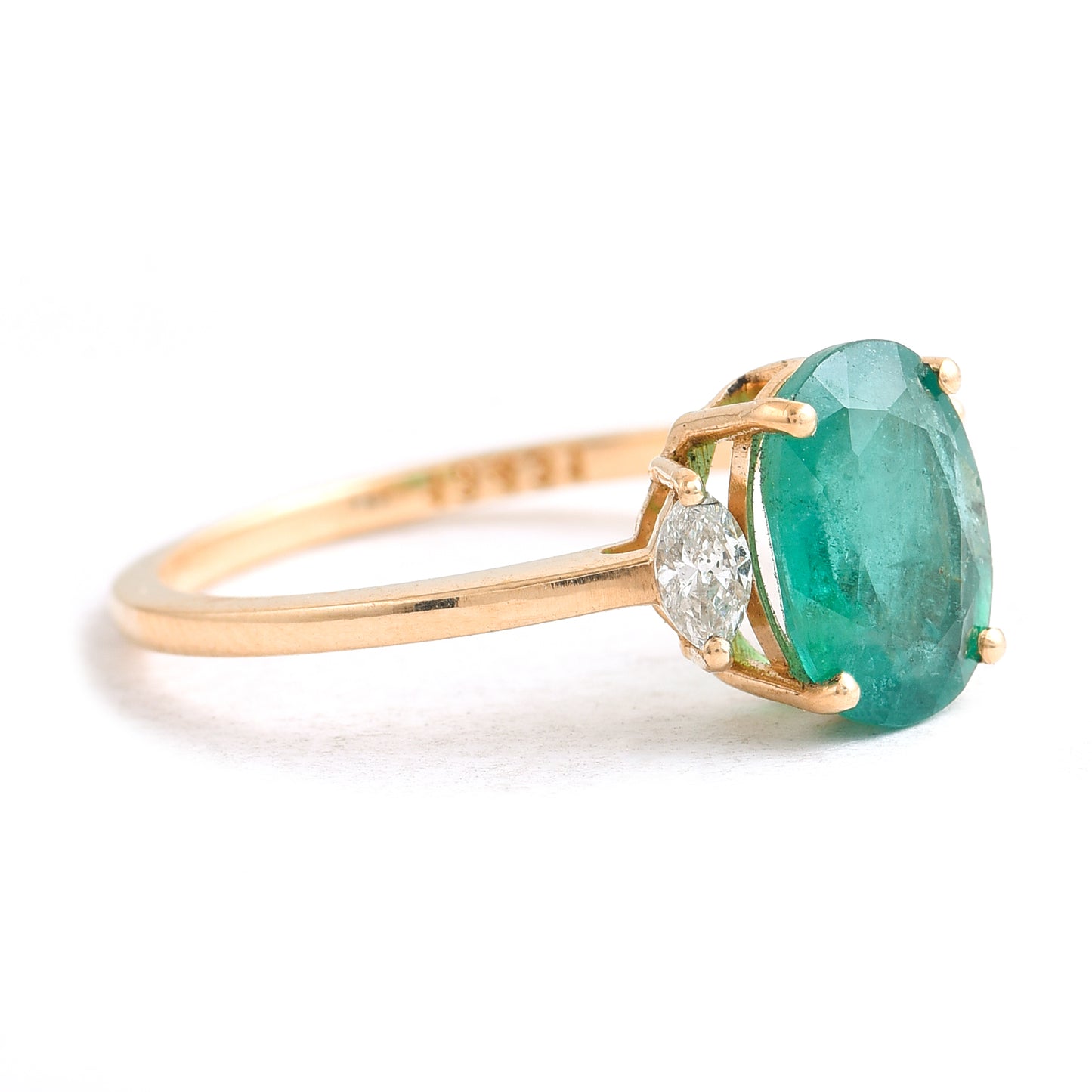 1.80 Ct Oval Emerald 14K Gold Ring