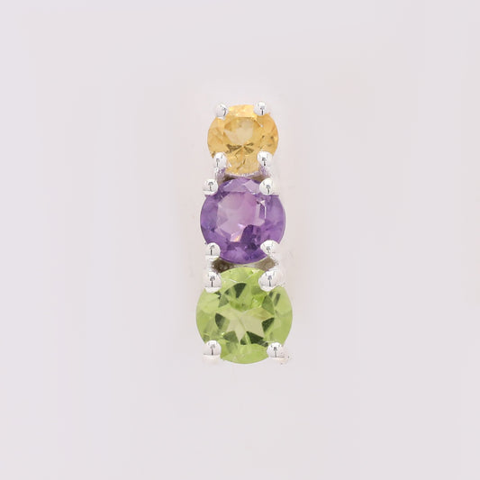 0.51 Ct Round Peridot 925 Silver Pendant