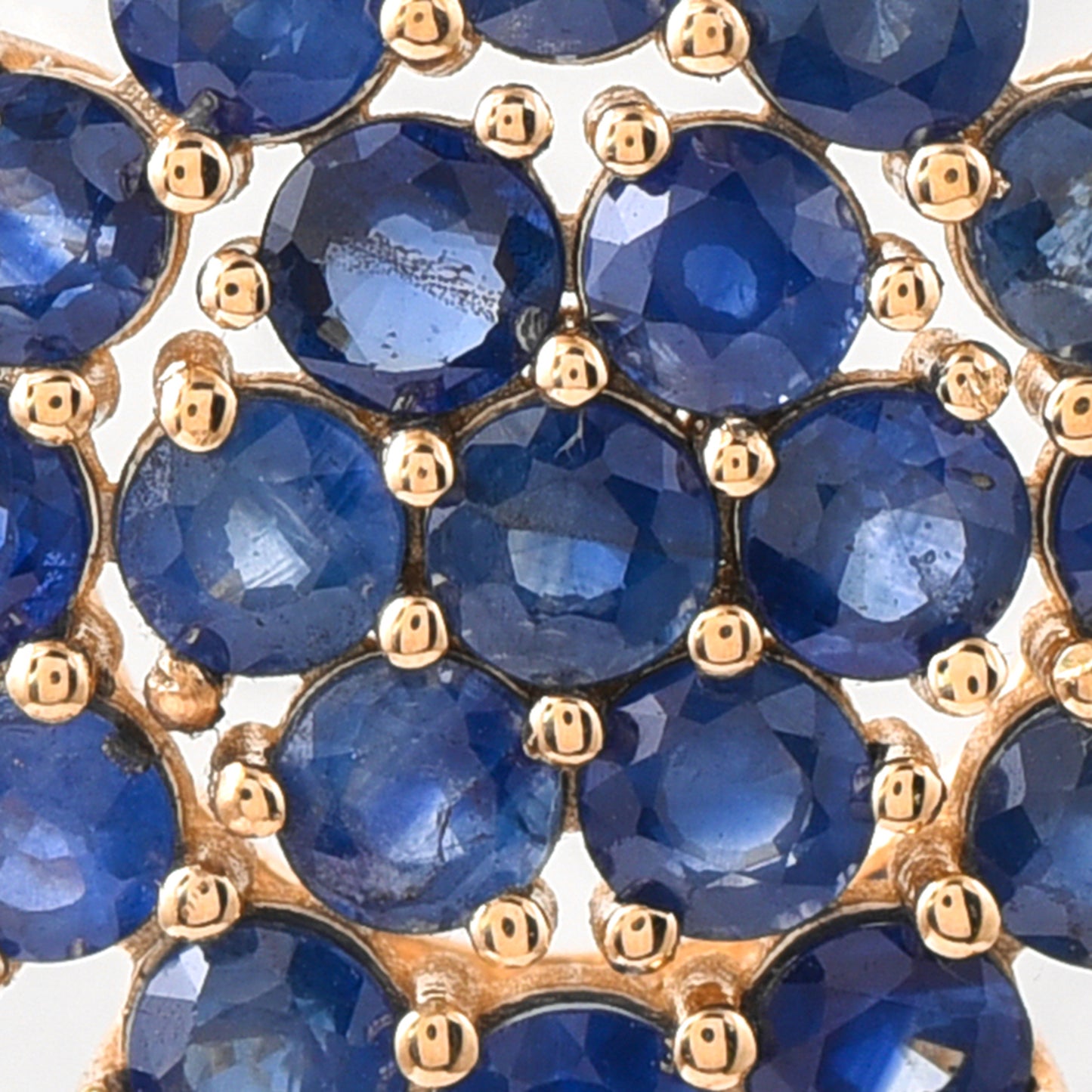 2.51 Ct Round Mixed Cut Natural Sapphire 14K Gold Pendant