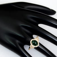 2.39 Ct Oval Natural Beryl Emerald 14K Gold Cocktail Ring