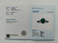 1.39 Ct Pear Mixed Cut Natural Emerald 950 Platinum Ring