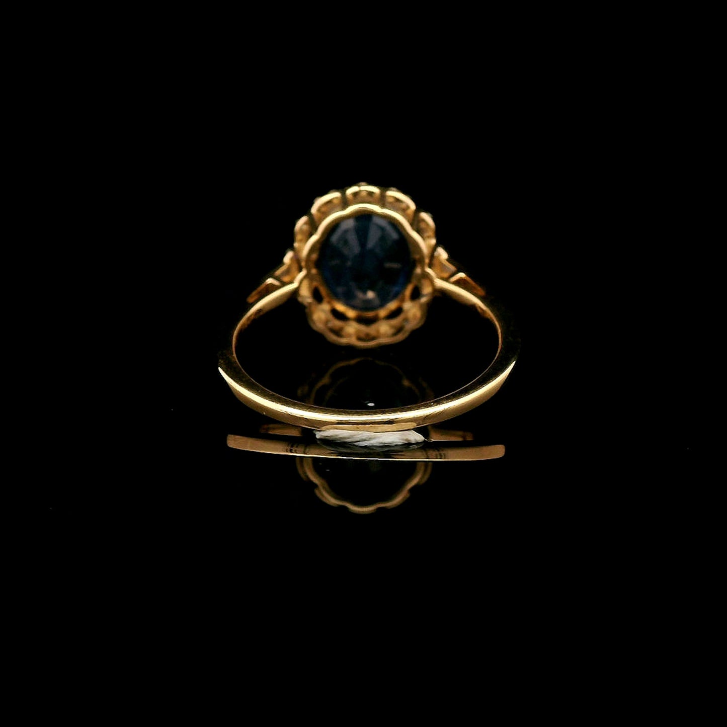 2.89 Ct Oval Mixed Cut Natural Sapphire 14K Gold Ring
