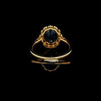 2.89 Ct Oval Mixed Cut Natural Sapphire 14K Gold Ring