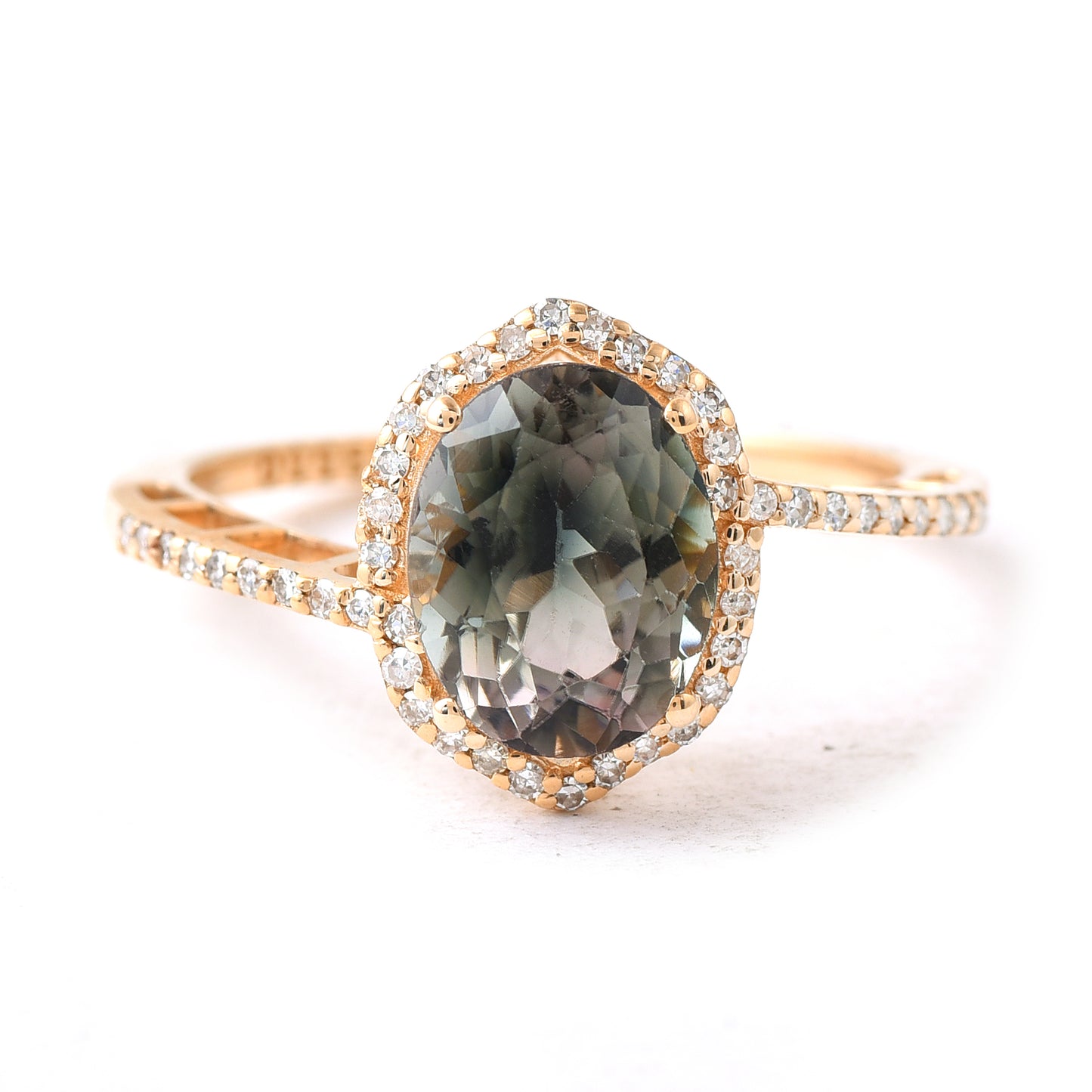 1.99 Ct Oval Mixed Cut Natural Tourmaline 14K Gold Ring