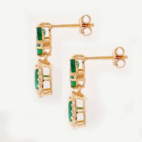 2.39 Ct Octagon Emerald 14K Gold Earrings
