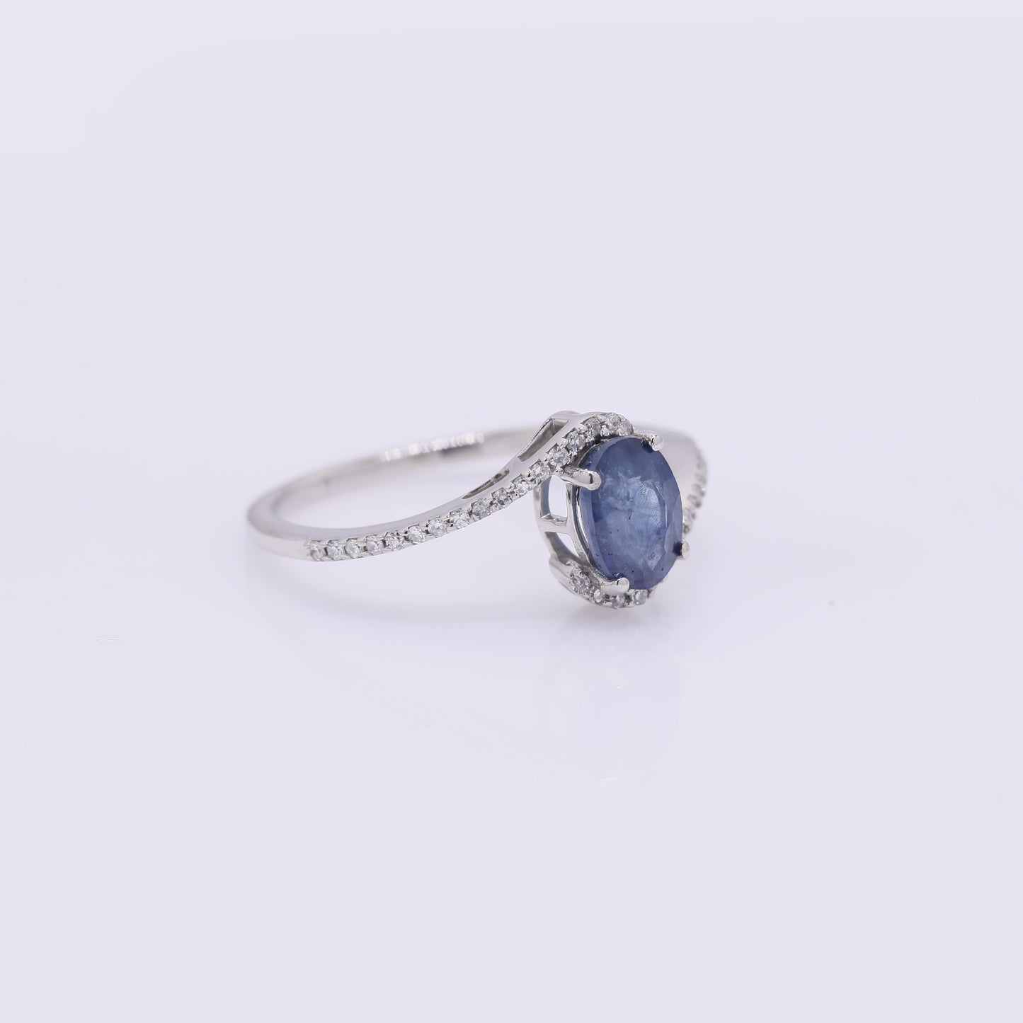 1.31 Ct Oval Mixed Cut Natural Sapphire 950 Platinum Ring