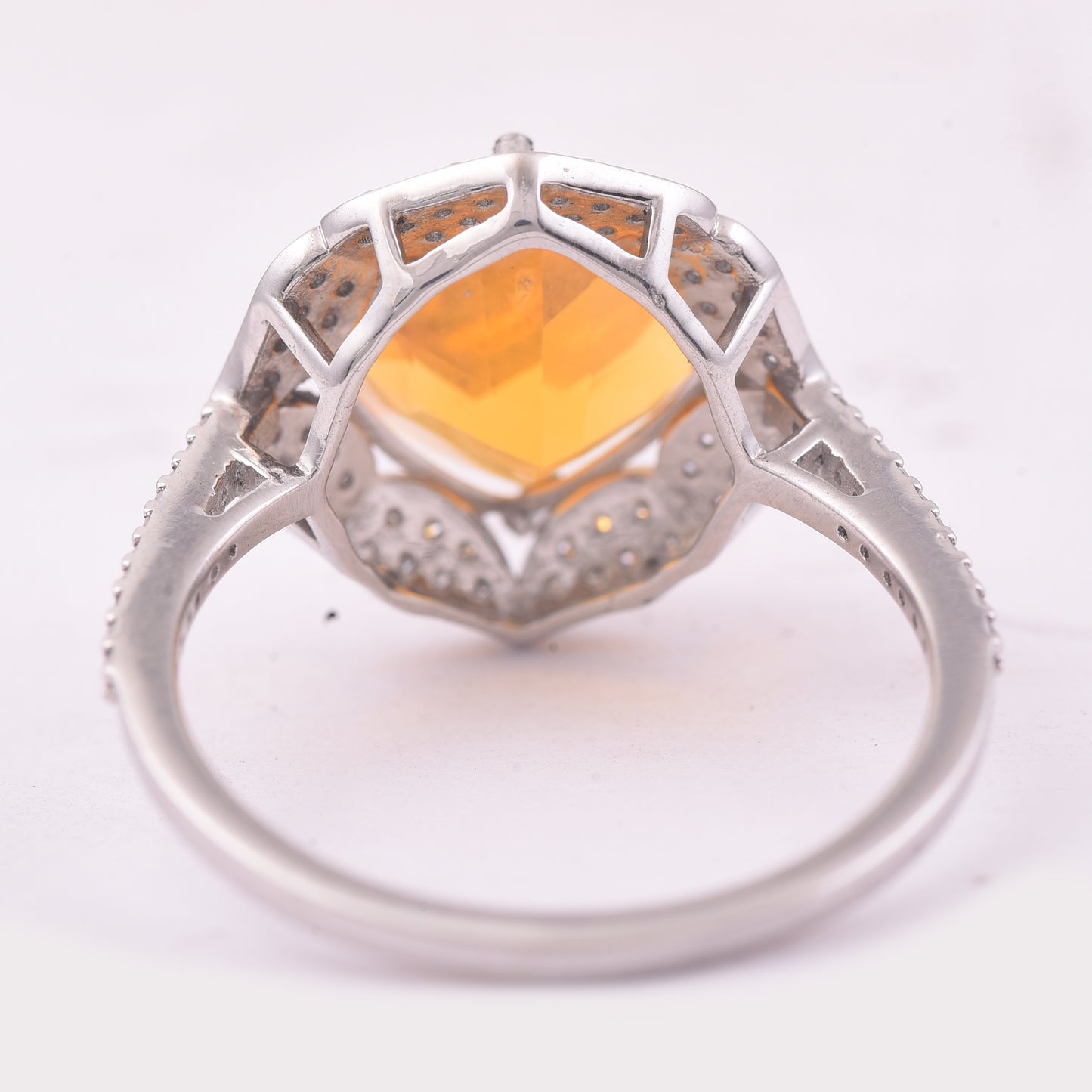 2.19 Ct Cushion Mixed Cut Natural Fire Opal 950 Platinum Ring