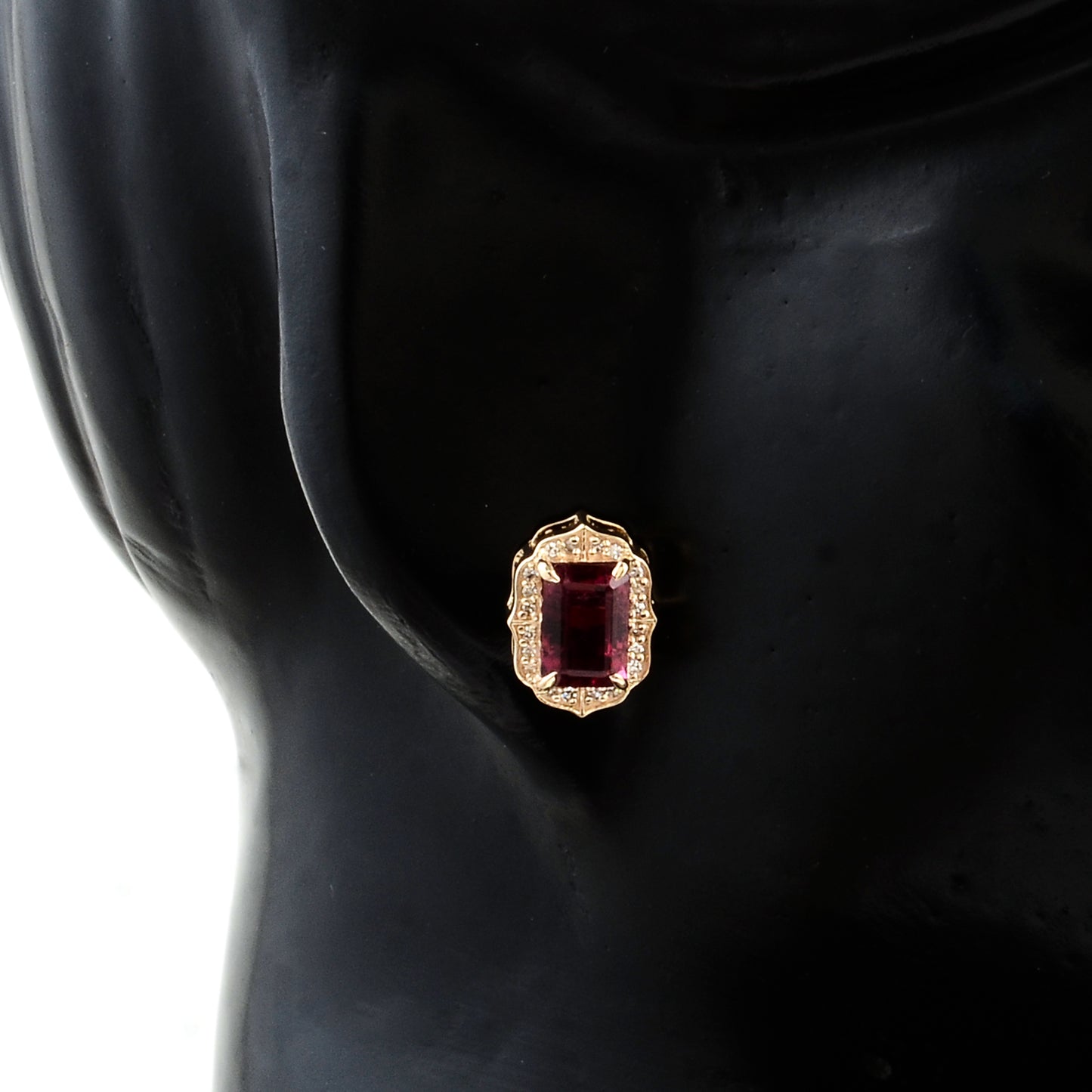 2.36 Ct Emerald Cut Natural Tourmaline 14K Gold Earrings