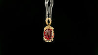 4.58 Ct Oval Lab Grown Ruby 14K Gold Pendant