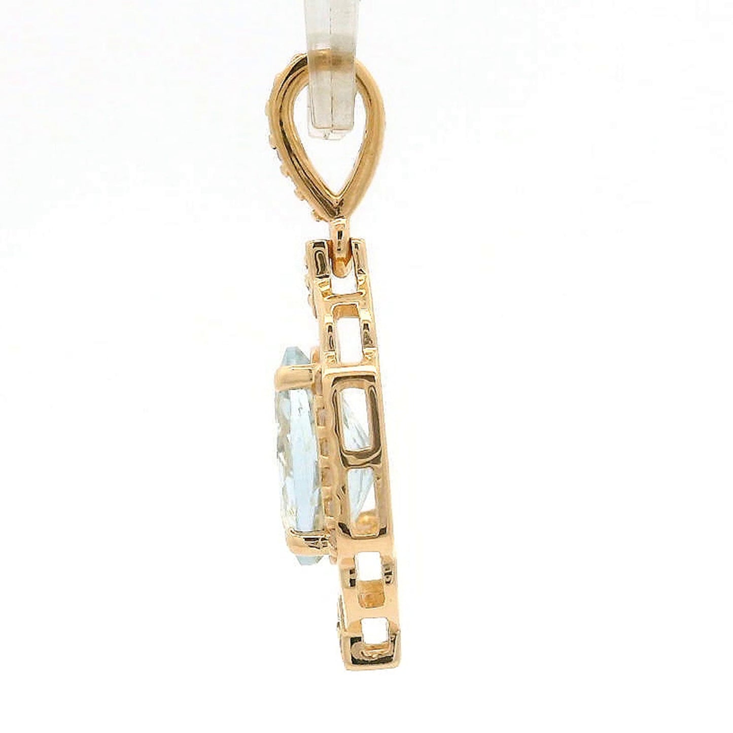 1.08 Ct Oval Aquamarine 14K Gold Pendant