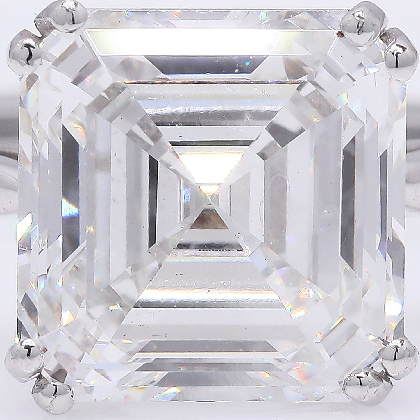 4.78 Ct Square Emerald Cut Lab Grown Diamond 950 Platinum Ring