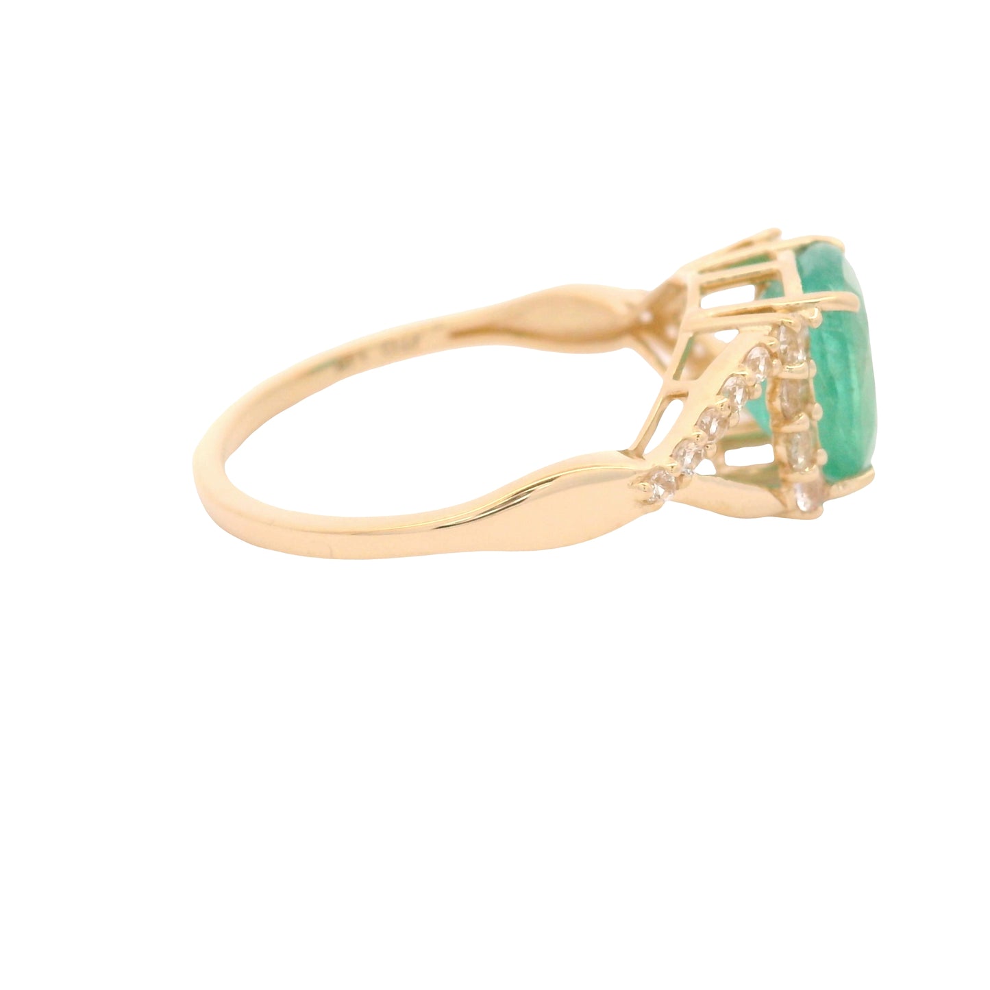 2.26 Ct Cushion Emerald 14K Gold Ring