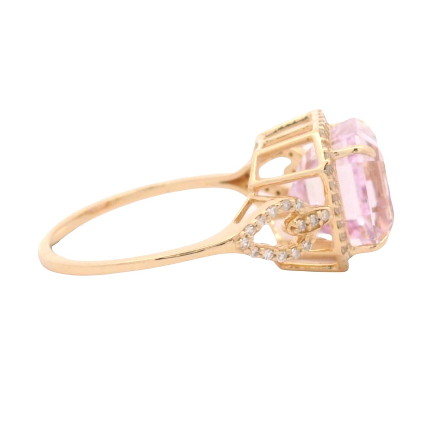 5.61 Ct Octagon Kunzite 14K Gold Ring