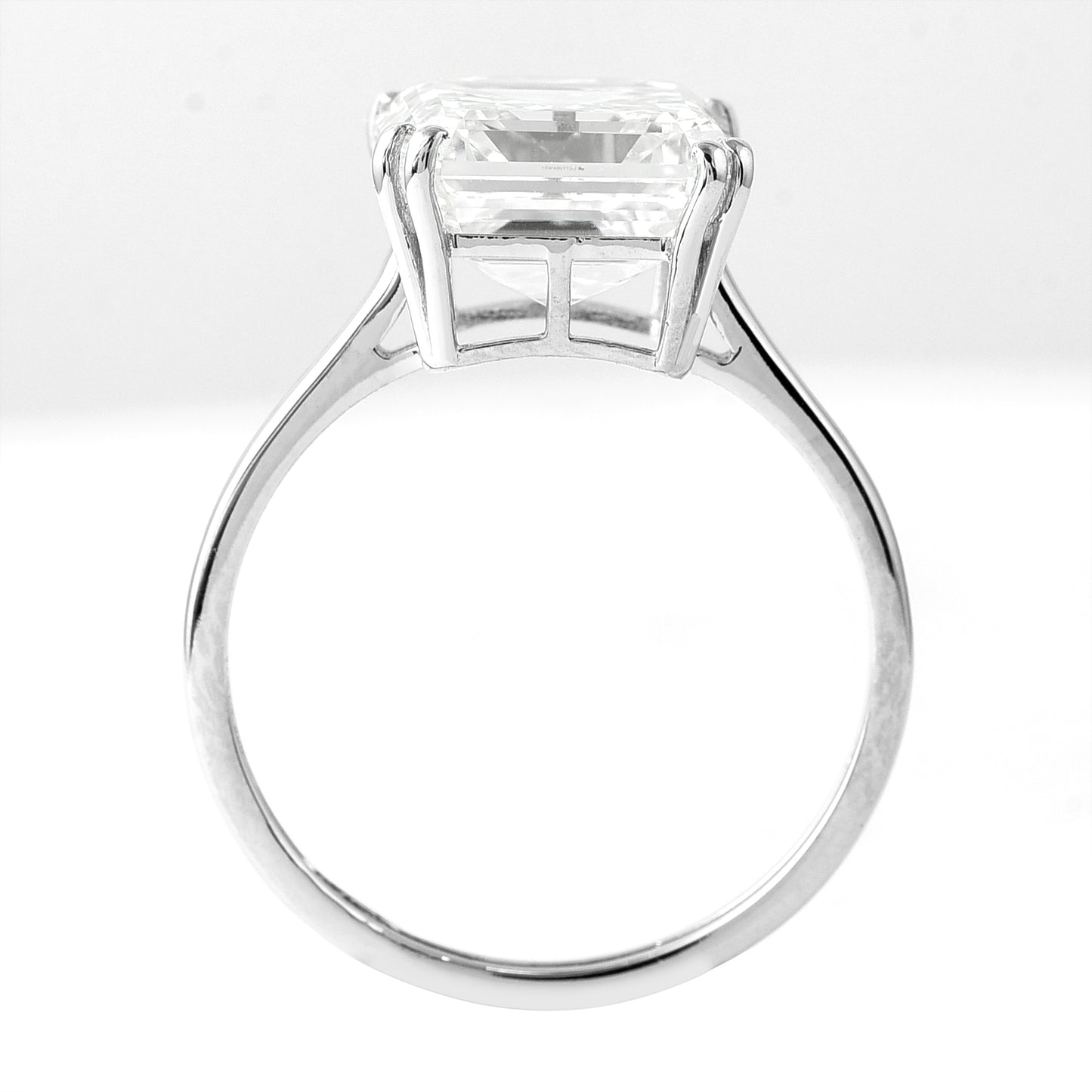 5.00 Ct Square Emerald Cut Lab Grown Diamond 950 Platinum Ring