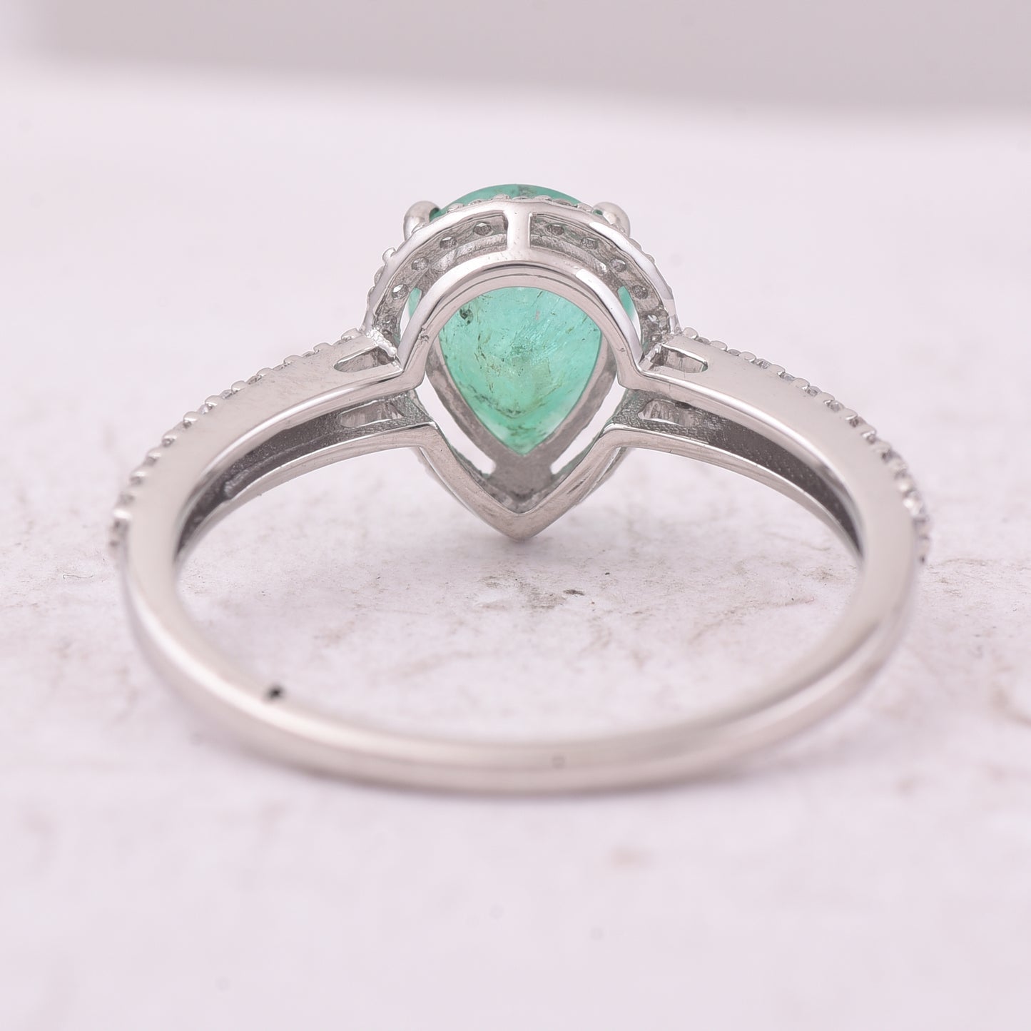 1.39 Ct Pear Mixed Cut Natural Emerald 950 Platinum Ring