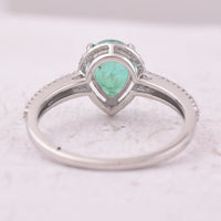 1.39 Ct Pear Mixed Cut Natural Emerald 950 Platinum Ring