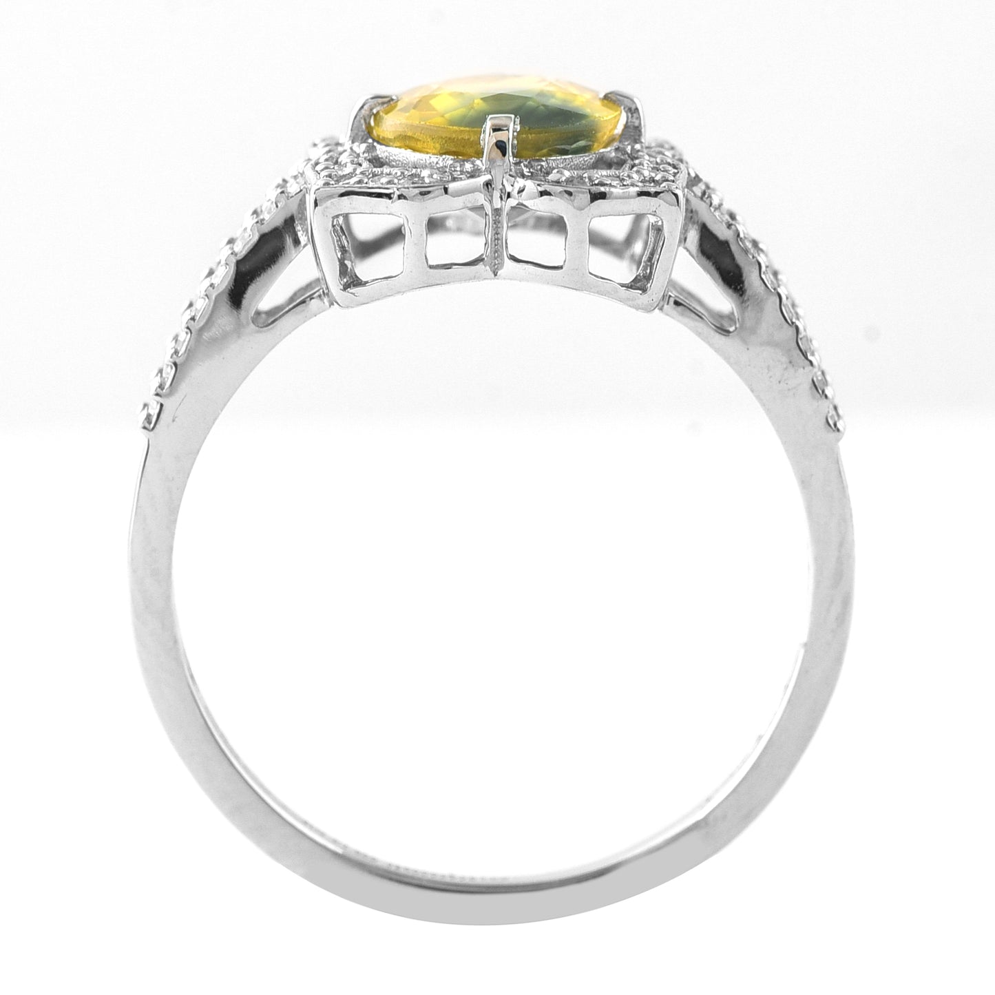 2.09 Ct Oval Mixed Cut Natural Bi-Coloured Sapphire 950 Platinum Ring