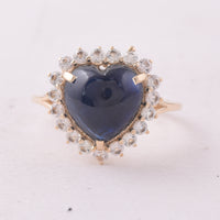 6.72 Ct Heart Sapphire 9K Gold Ring