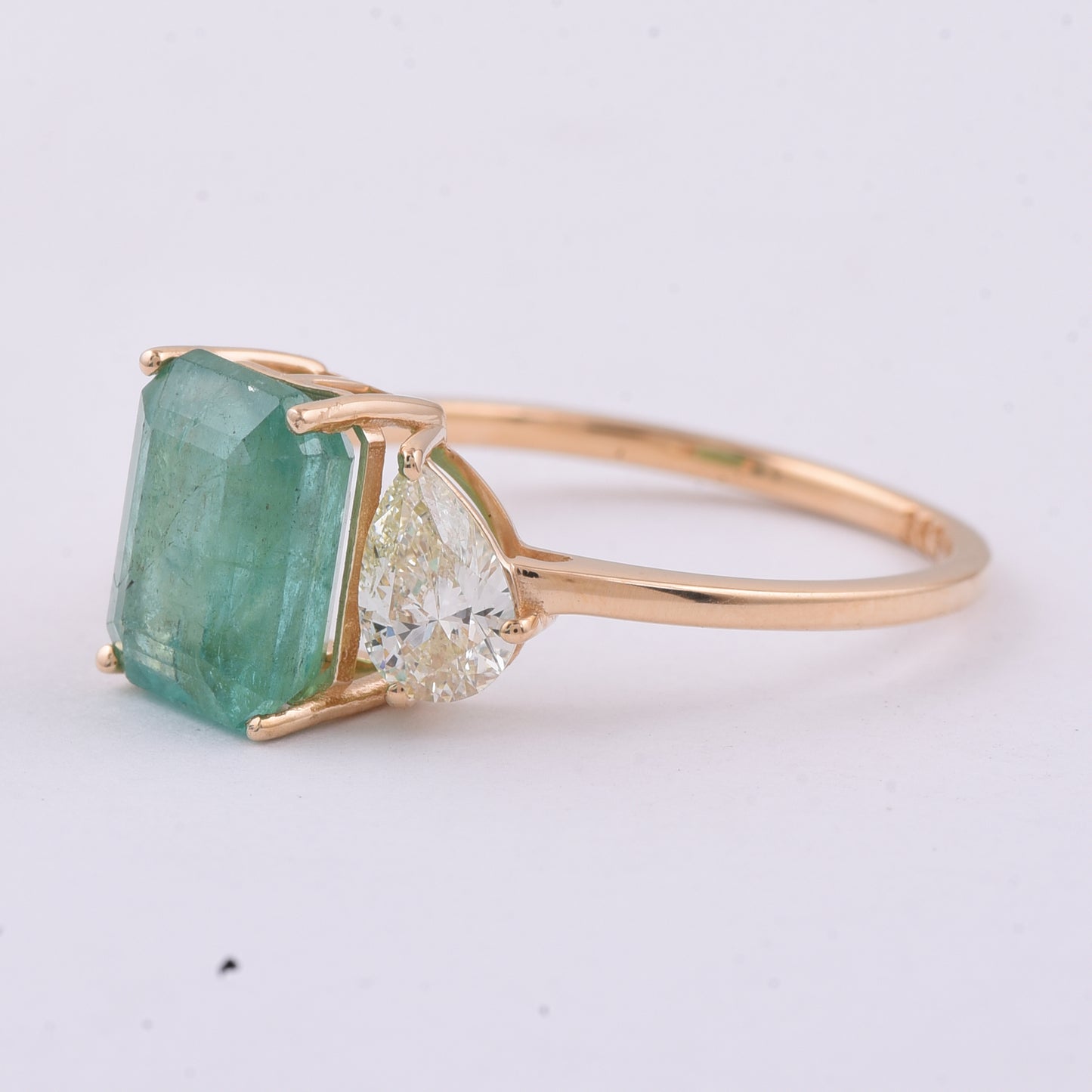 2.80 Ct Octagon Step Cut Natural Emerald 14K Gold Ring