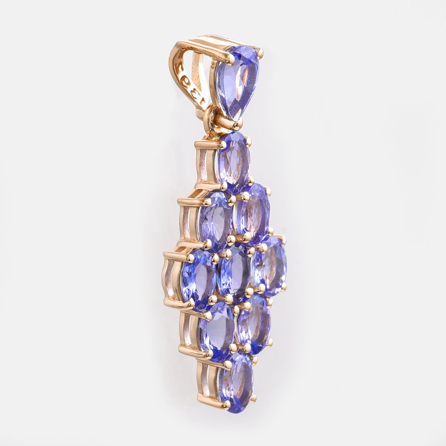1.70 Ct Pear, Oval Tanzanite 14K Gold Pendant
