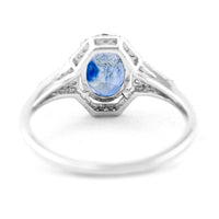 2.08 Ct Oval Mixed Cut Natural Sapphire 950 Platinum Ring