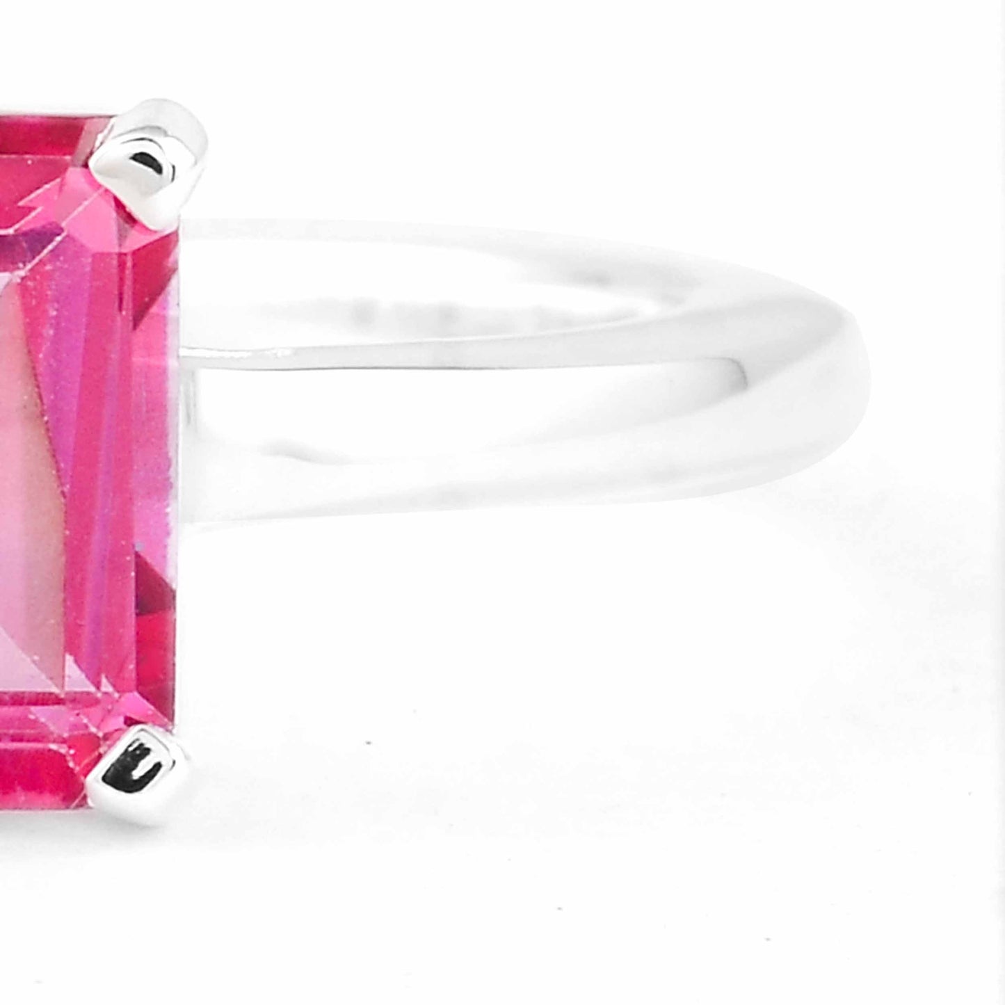 2.00 Ct Octagon Pink Topaz 925 Sterling Silver Ring