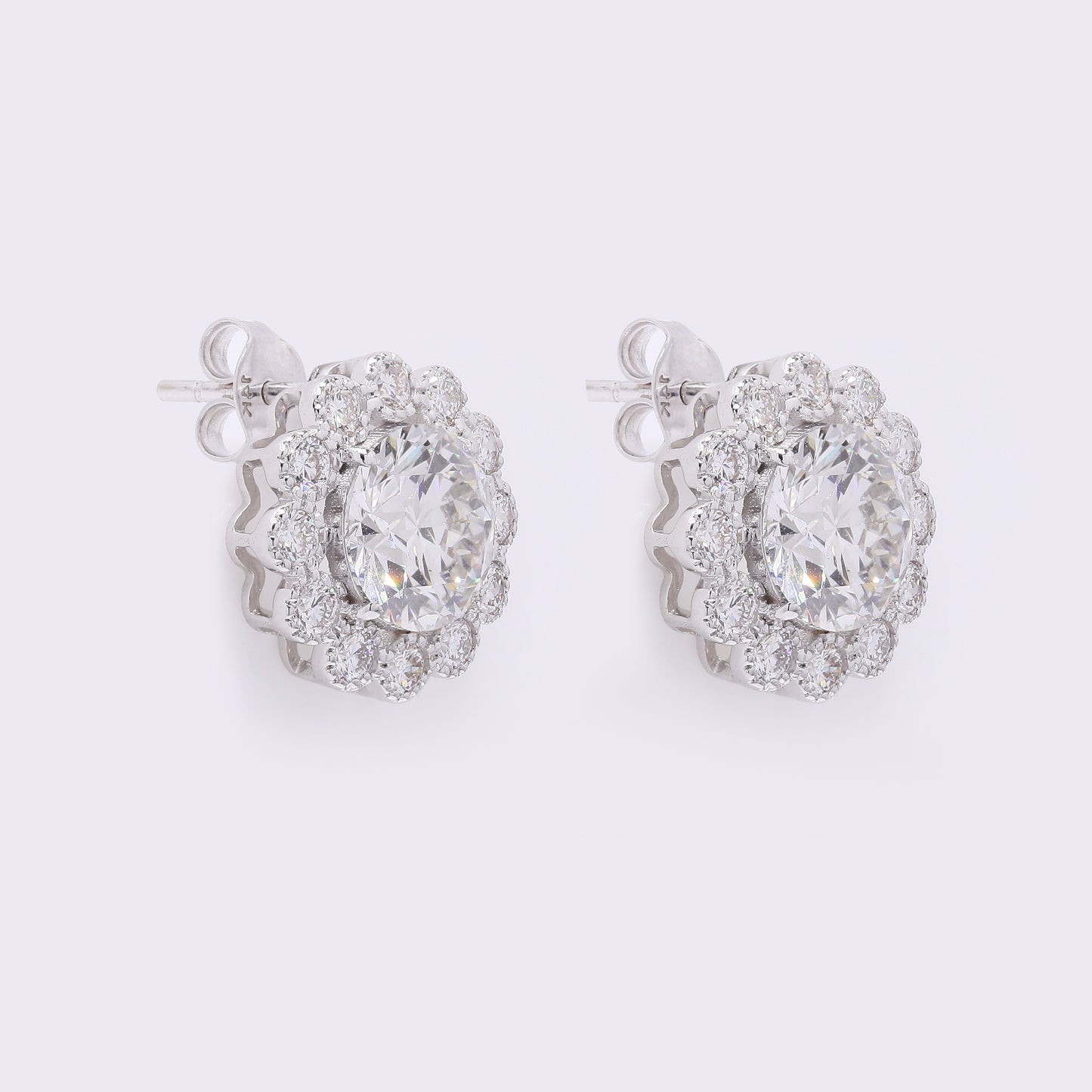 4.16 Carats Lab Grown Diamond 14K Gold Earrings